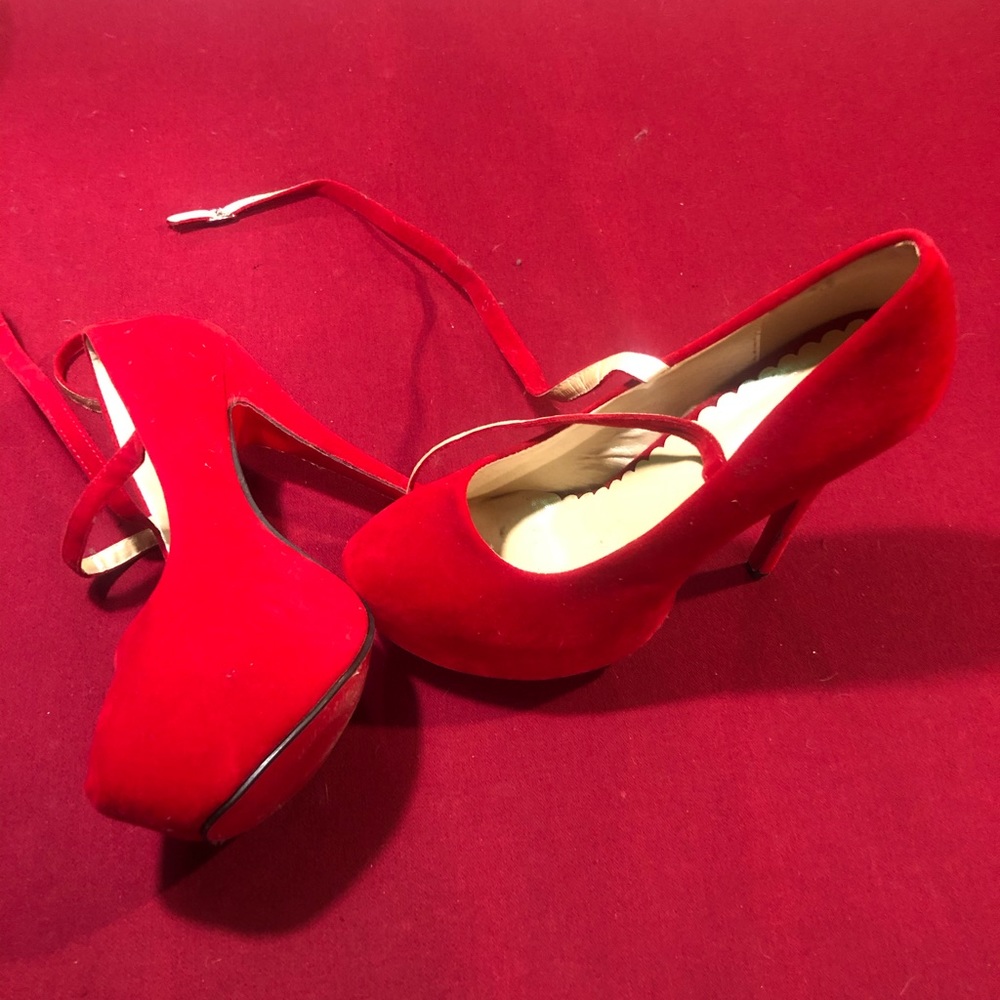 Red Platform Heels High Heel